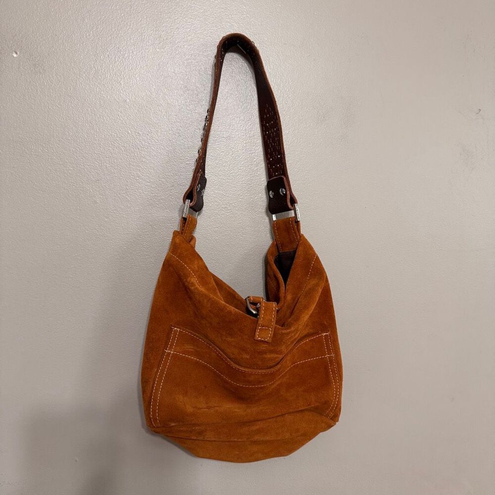 Tylie Malibu suede shoulder bag with leather studded strap